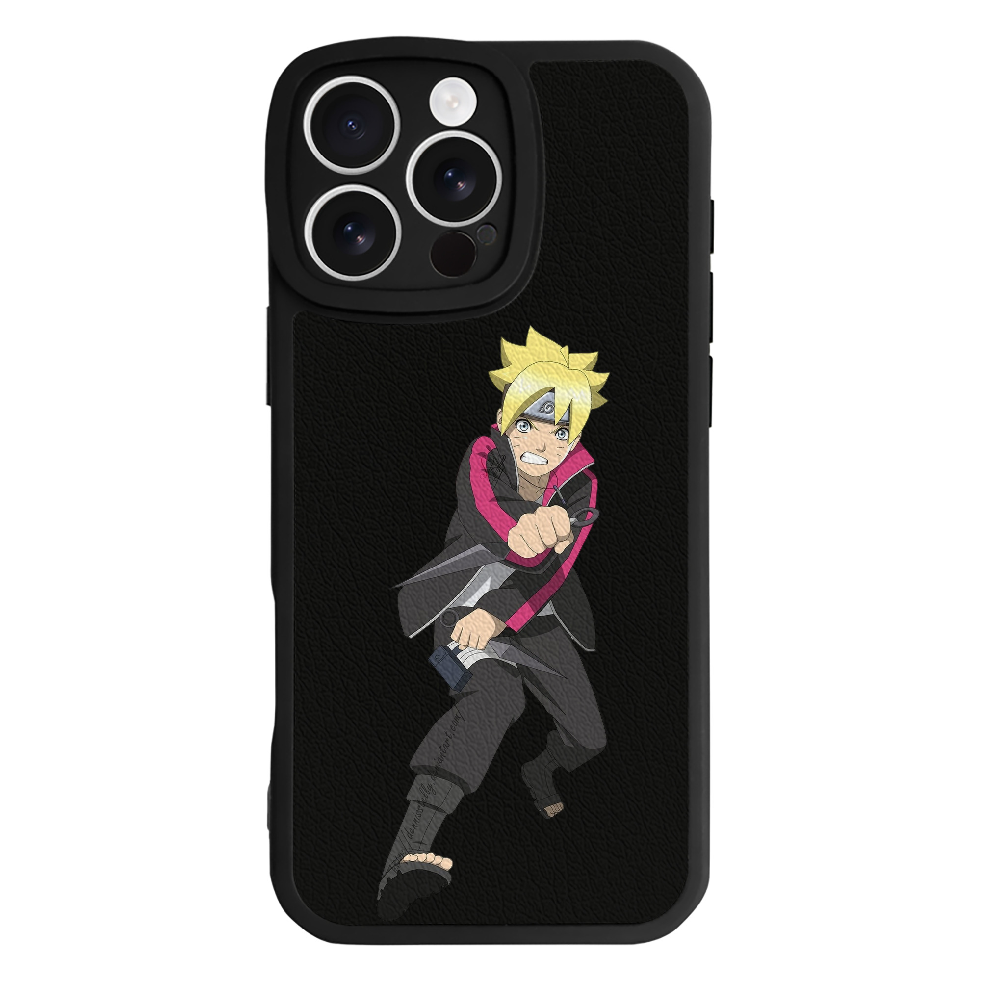 （画像用） NARUTO -ナルト- うずまき ボルト Uzumaki Boruto 【iPhone 16シリーズ対応】シリコンスマホケース（レザー調） 材質：シリコン
